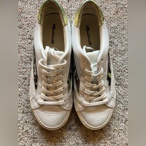Madewell Court Sneakers Snake Embossed White Leather Size 9M. Men’s 7.5